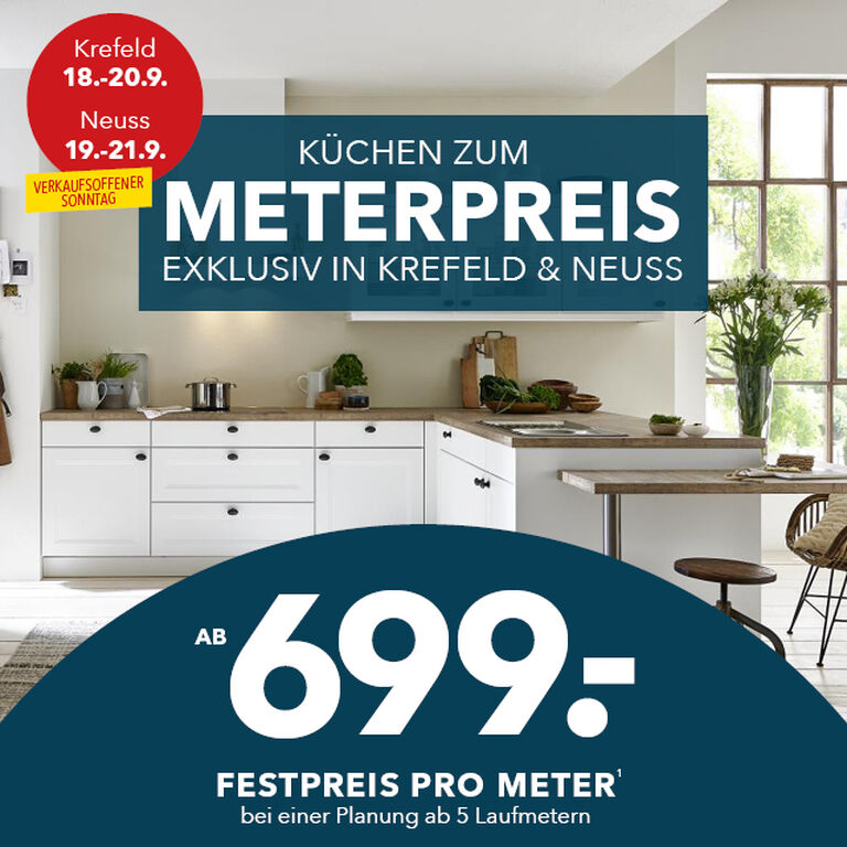44Prozent auf Möbel, Matratzen und Teppiche plus zusätzliche Küchenprämie bis zu 1.500 Euro Geschenkt. 