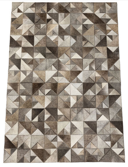 Nord S&uuml;d Leder/ Fell Teppich