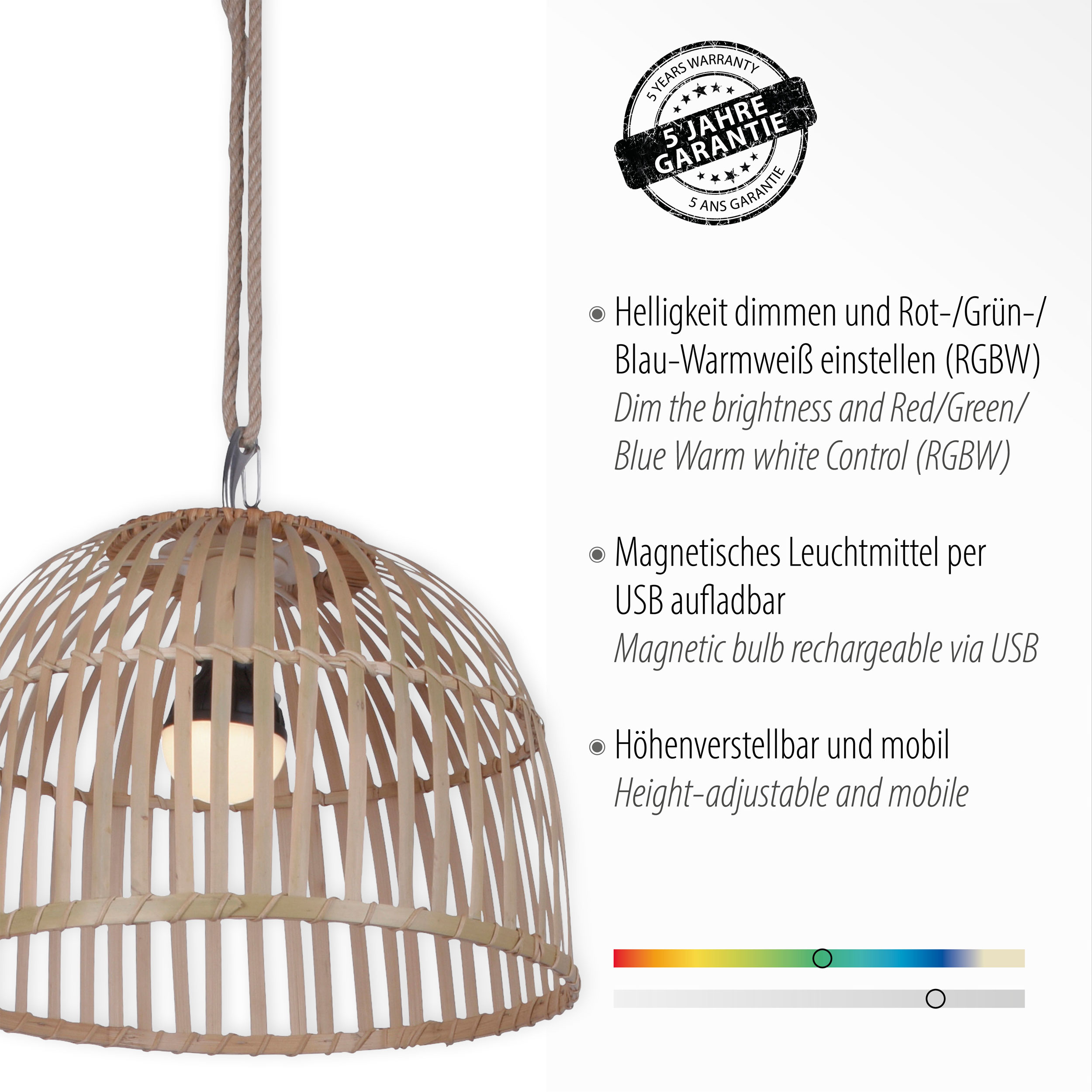 JUST LIGHT. LED-Akku-Pendelleuchte 1flg image number 3