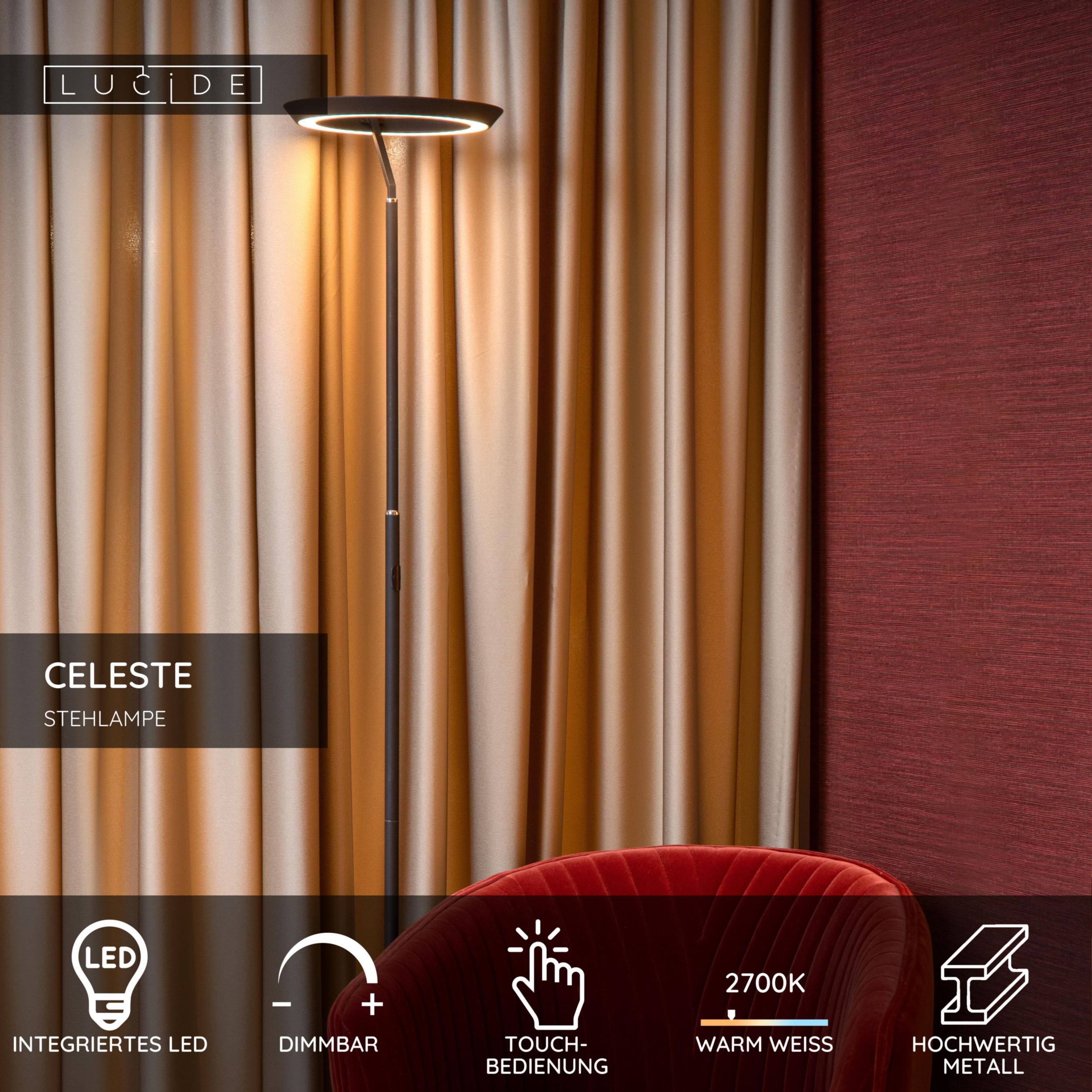 Lucide LED-Stehlampe 1flg image number 6