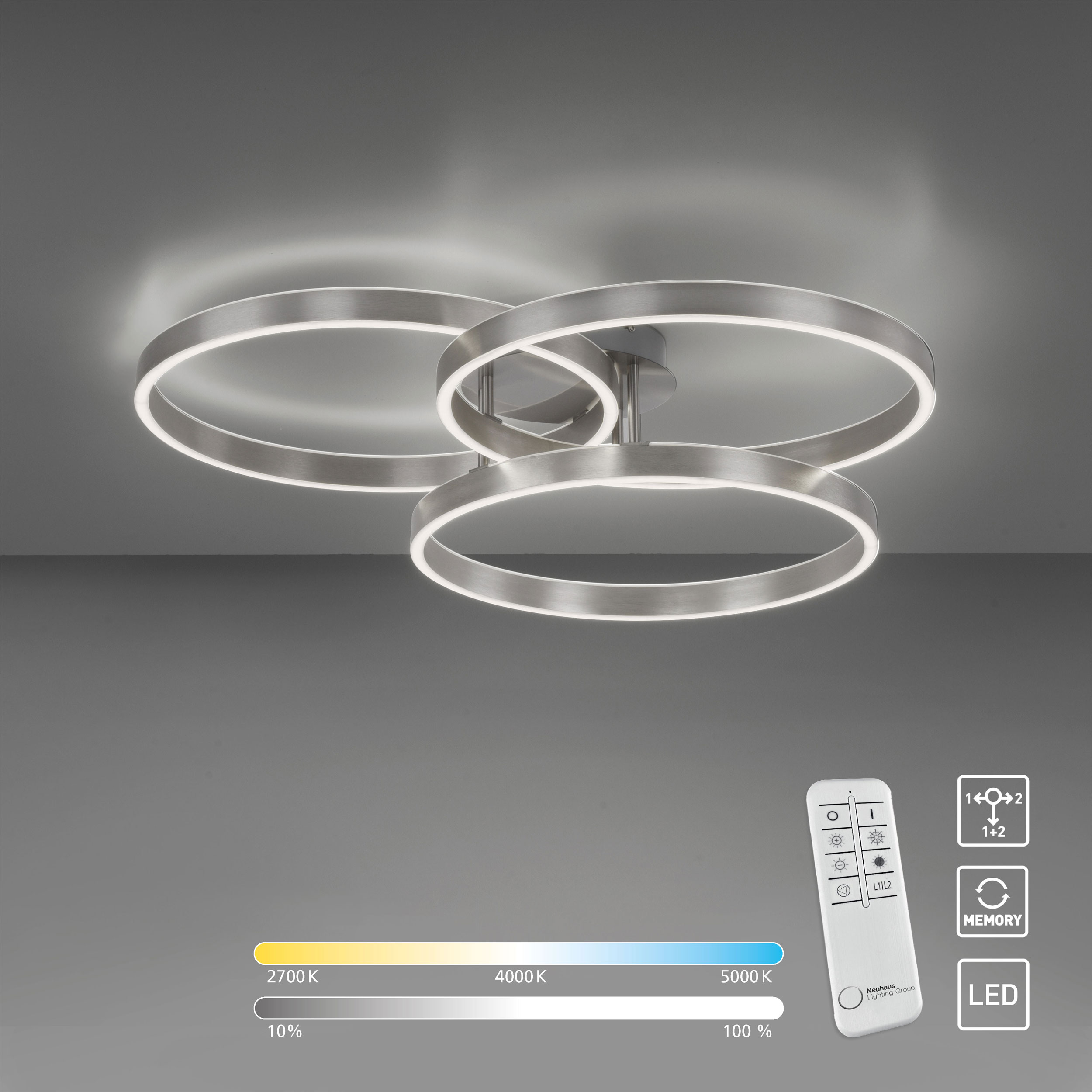 Paul Neuhaus LED-Deckenleuchte 2flg image number 3