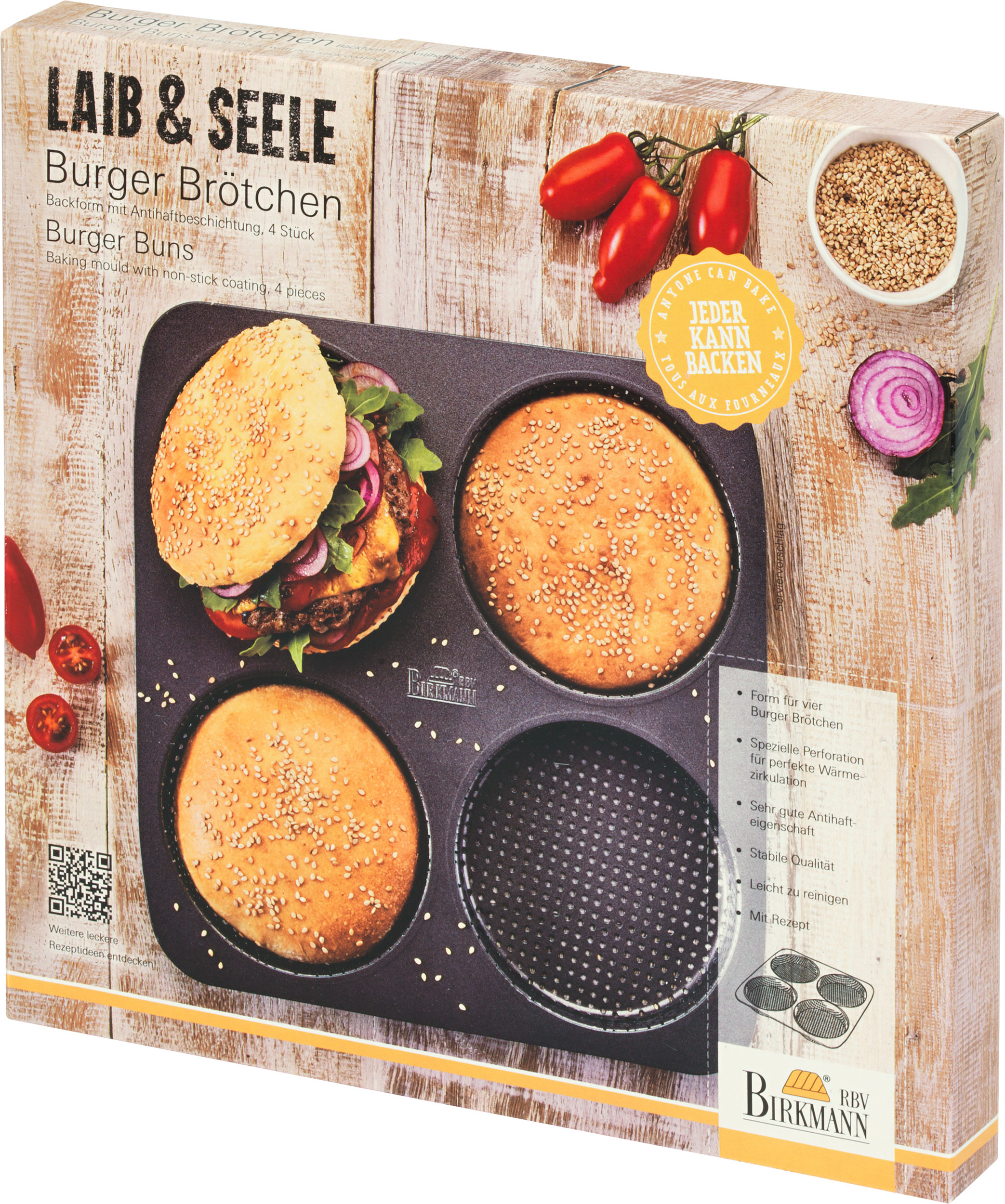 4er Burger Brötchenblech image number null
