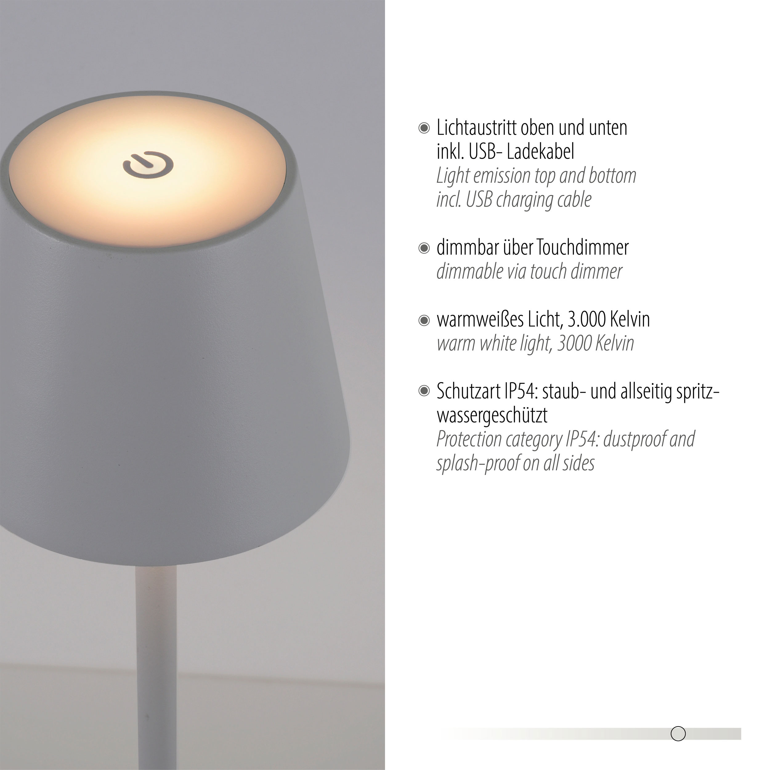 JUST LIGHT. LED-Akku-Tischleuchte 1flg image number 5