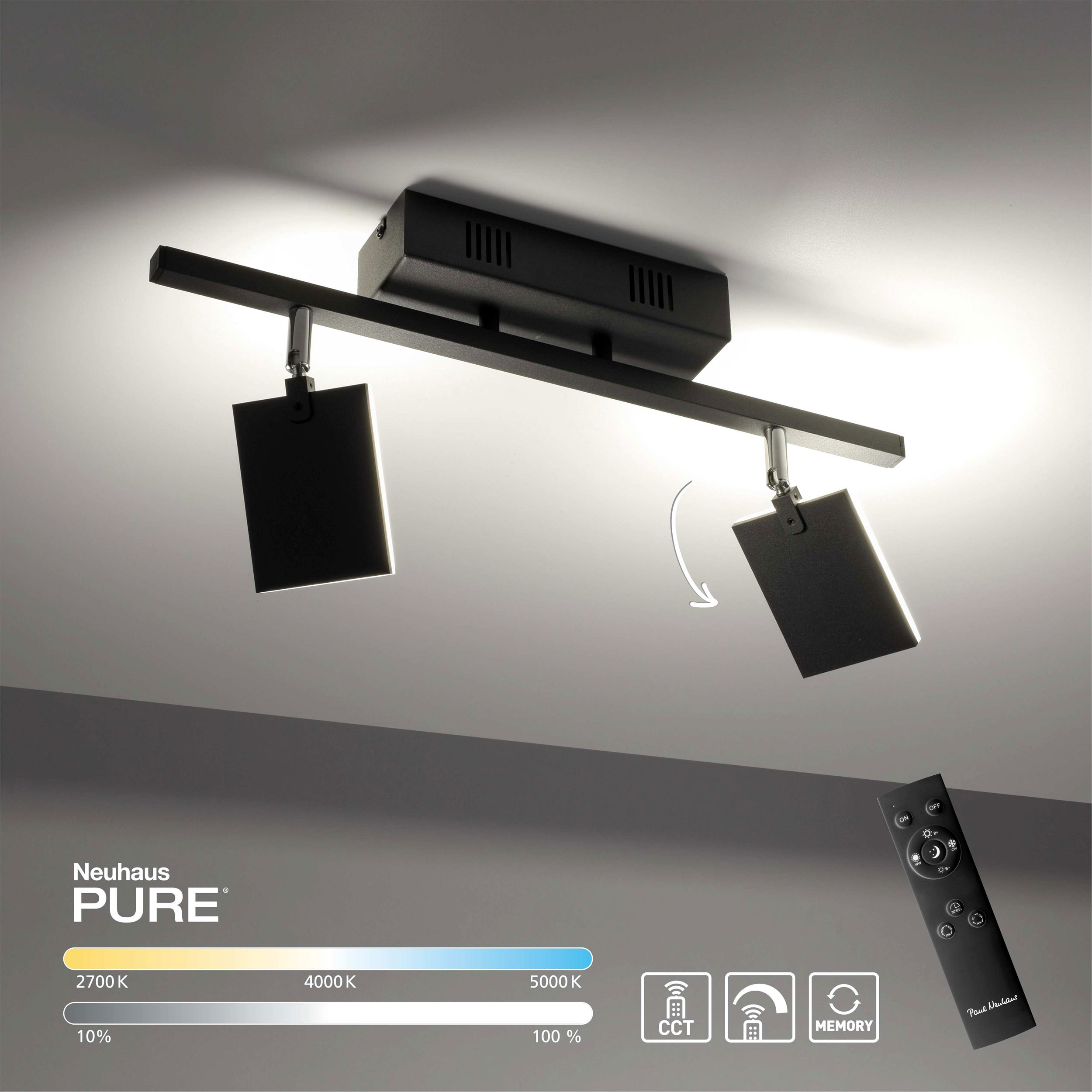 Paul Neuhaus LED-Deckenleuchte 2flg image number 3