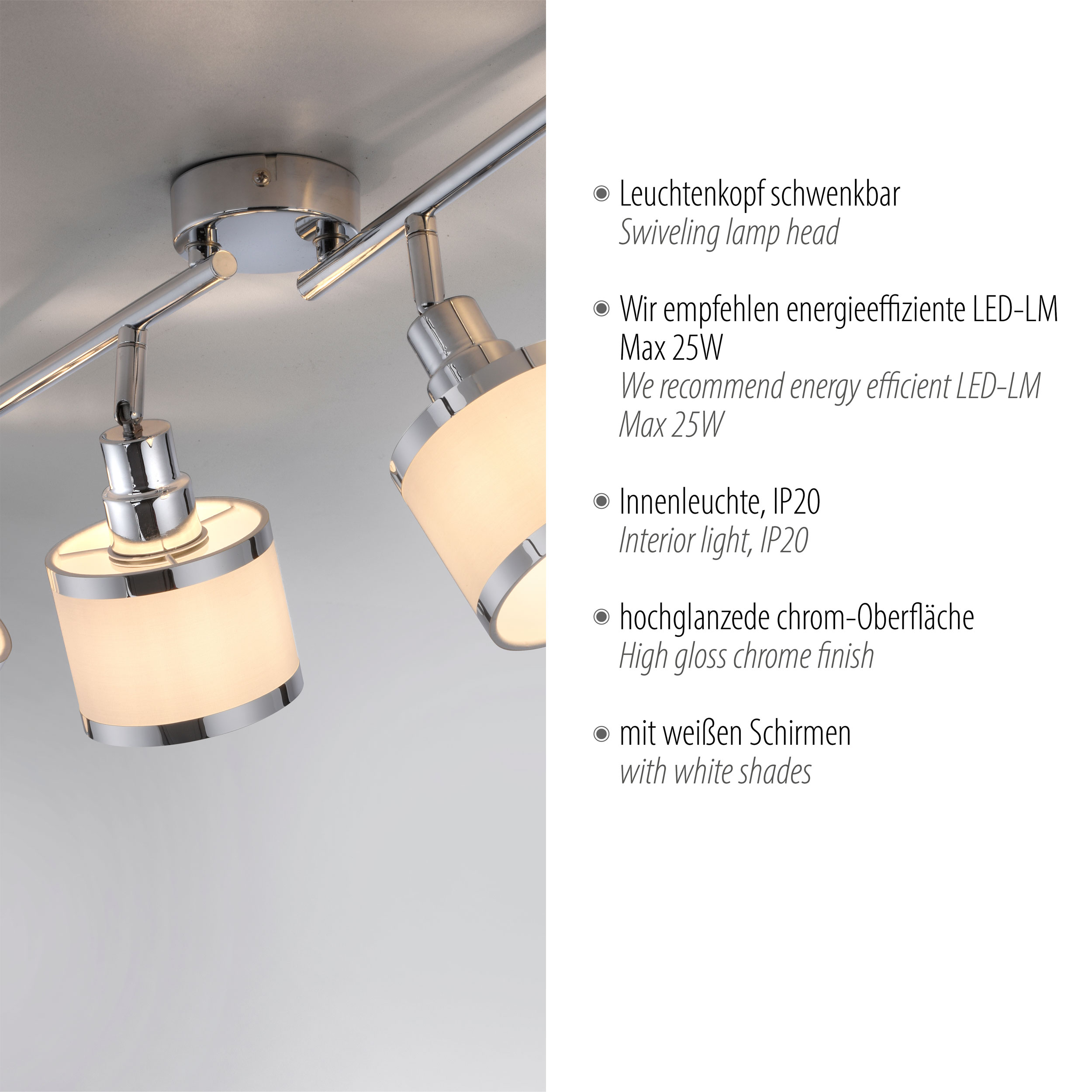 JUST LIGHT. Deckenleuchte 4flg image number 5